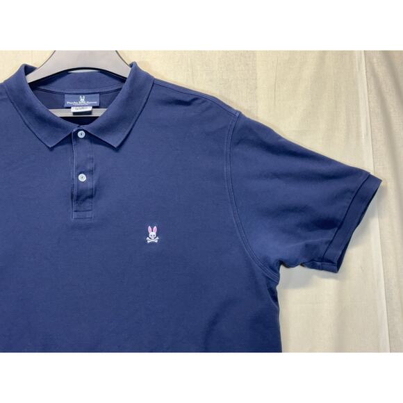 Psycho Bunny Men's Polo Shirt Color Navy Blue Short Sleeve Size  Men's XXL - Picture 11 of 16